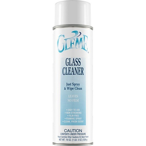 Claire Gleme Glass Cleaner 19 fl oz (0.6 quart) - Clean & Fresh Scent - Film-free, Non-drip, Non-streaking, Ammonia-free, Quick Drying, Rinse-free, CFC-free - White Can - 12 / Carton (CL050)