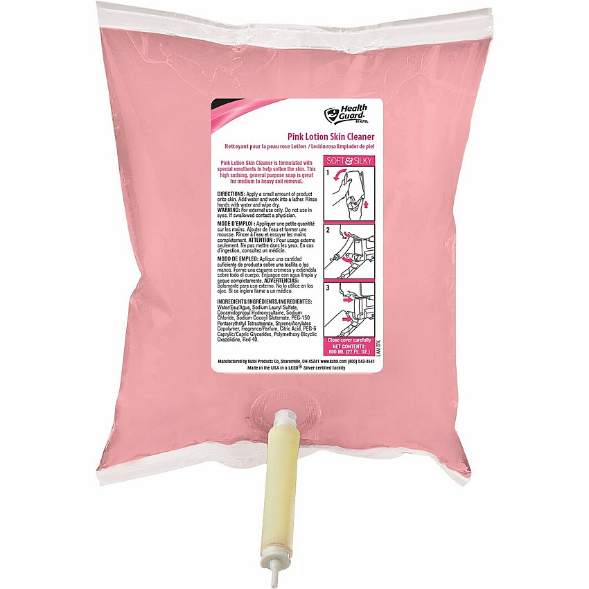 Health Guard Pink Lotion Skin Cleaner Refill Fresh Scent - 27.05 fl oz - Soil Remover - Skin, Hand, Restroom, Office, School, College, University, Daycare, Hospital, Casino, Hotel, ... - Moisturizing - Opaque Pink - 12 / Carton (5665)