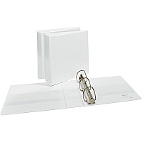 Avery&reg; Durable View Binders - EZD Rings 3" Binder Capacity - Letter - 8 1/2" x 11" Sheet Size - 670 Sheet Capacity - 3 Ring(s) - Fastener(s): D-Ring - Pocket(s): 4, Internal - Poly - White - Recycled - Easy Insert Spine, Exposed Rivet, Gap-f (09701BD)