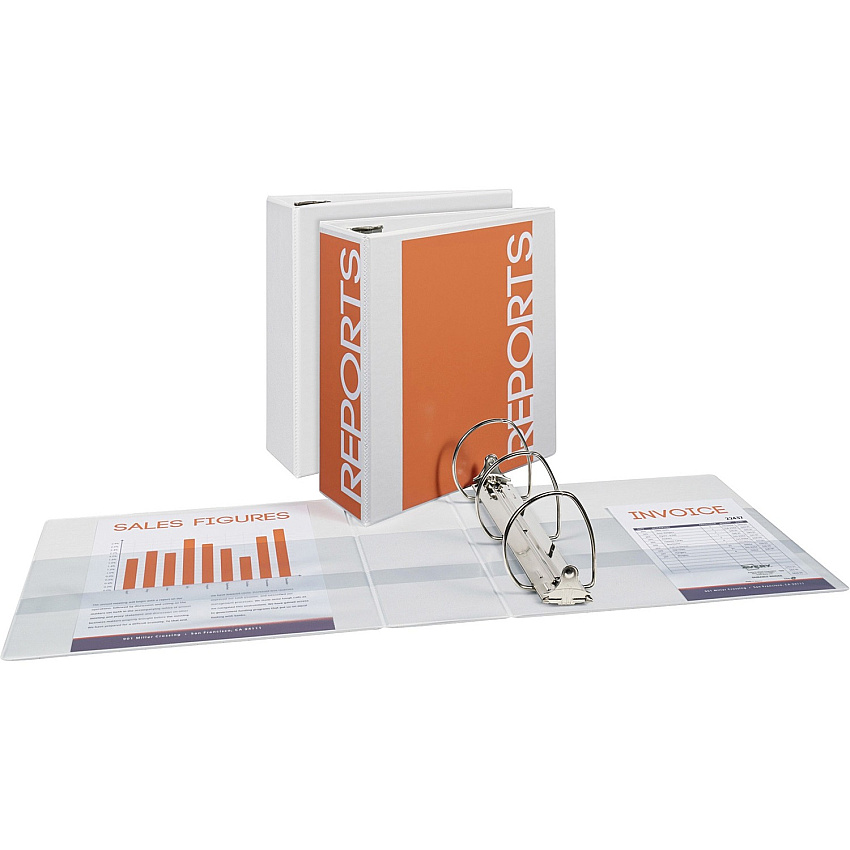 Avery&reg; Durable View Binders - EZD Rings 4" Binder Capacity - Letter - 8 1/2" x 11" Sheet Size - 780 Sheet Capacity - 3 Ring(s) - Fastener(s): D-Ring - Pocket(s): 4, Internal - Poly - White - Recycled - Easy Insert Spine, Exposed Rivet, Gap-f (09801BD)