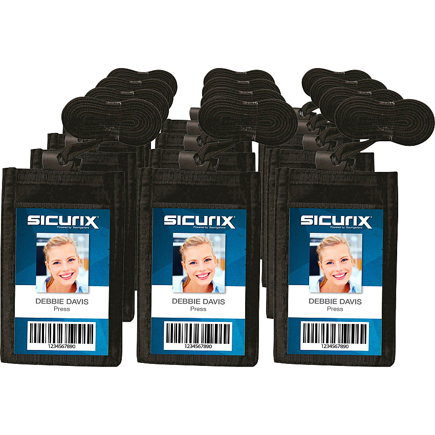 SICURIX Carrying Case (Pouch) Business Card - Black Nylon Body - 3" Height x 0.4" Width - 12 / Box (55120BX)