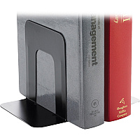 Business Source Heavy-gauge Steel Book Supports 5.25" Height x 5" Width x 4.75" Depth - Desktop - Non-skid Base, Scratch Resistant, Stain Resistant - Black - Steel - 2/Pair - 6 / Box (BSN42550BX)