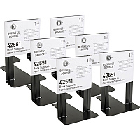Business Source Heavy-gauge Steel Book Supports 8.50" Height x 9" Width x 6" Depth - Desktop - Non-skid Base, Scratch Resistant, Stain Resistant - Black - Steel - 2/Pair - 6 / Box (BSN42551BX)
