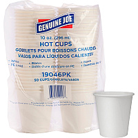Genuine Joe 10 oz Disposable Hot Cups 10 fl oz - White - Polyurethane - Hot Drink, Beverage - 50/Pack - 5 / Bundle (GJO19046BD)
