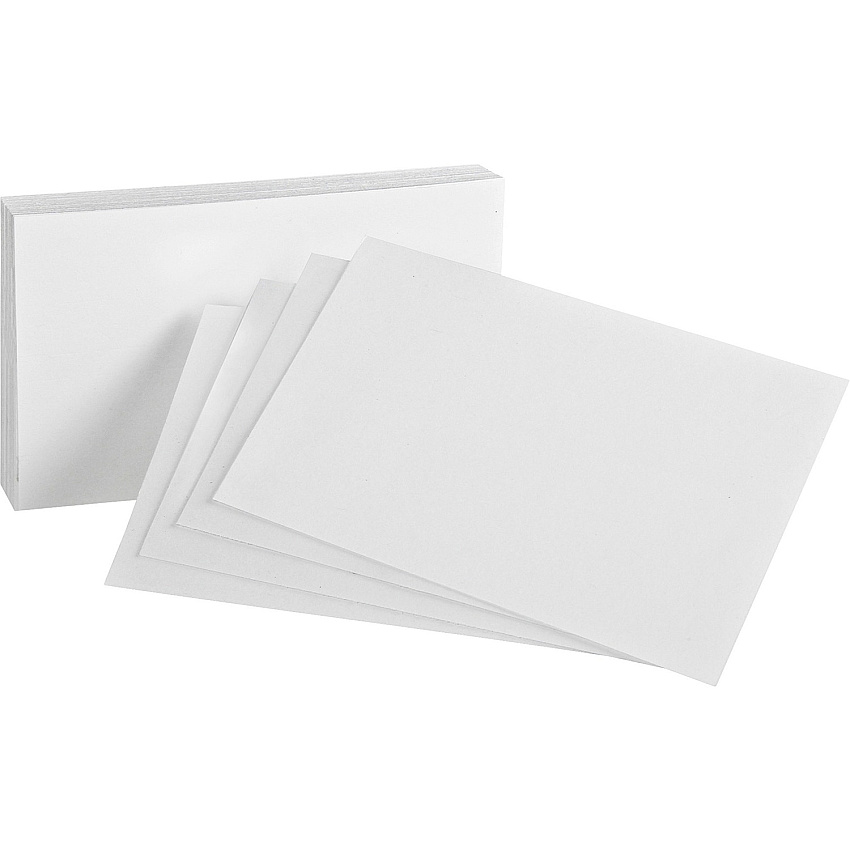 Oxford Plain Index Cards 4" x 6" - 85 lb Basis Weight - Sustainable Forestry Initiative (SFI) - White - 100/Pack - 5 / Bundle (40BD)