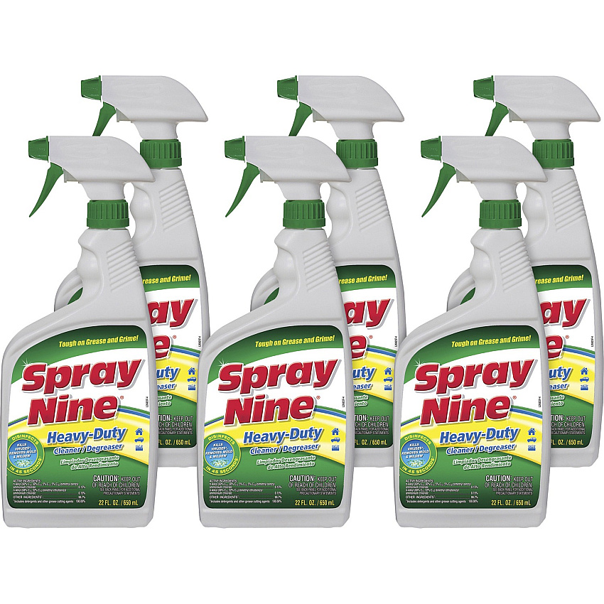 Permatex Heavy-Duty Cleaner/Degreaser w/Disinfectant 22 fl oz (0.7 quart) - Disinfectant - Clear Bottle - 6 / Bundle (26825BD)