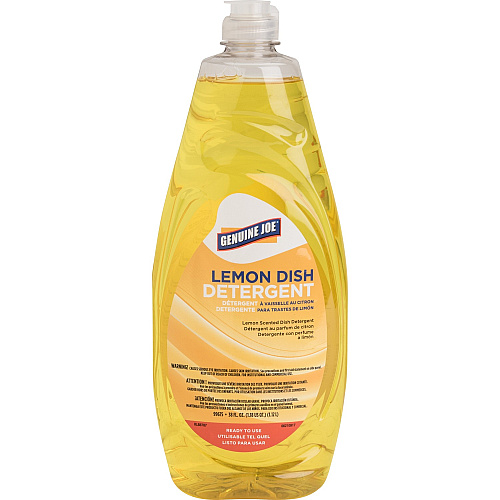 Genuine Joe® Pot and Pan Detergent, Lemon Scent, 38-oz. Bottle ( For Pot - Concentrate - 38 fl oz (1.2 quart) - Lemon Scent - Recommended For: Grease Remover - Heavy Duty, Durable, Long Lasting, Film-free - Yellow - 1 Each GJO99675)