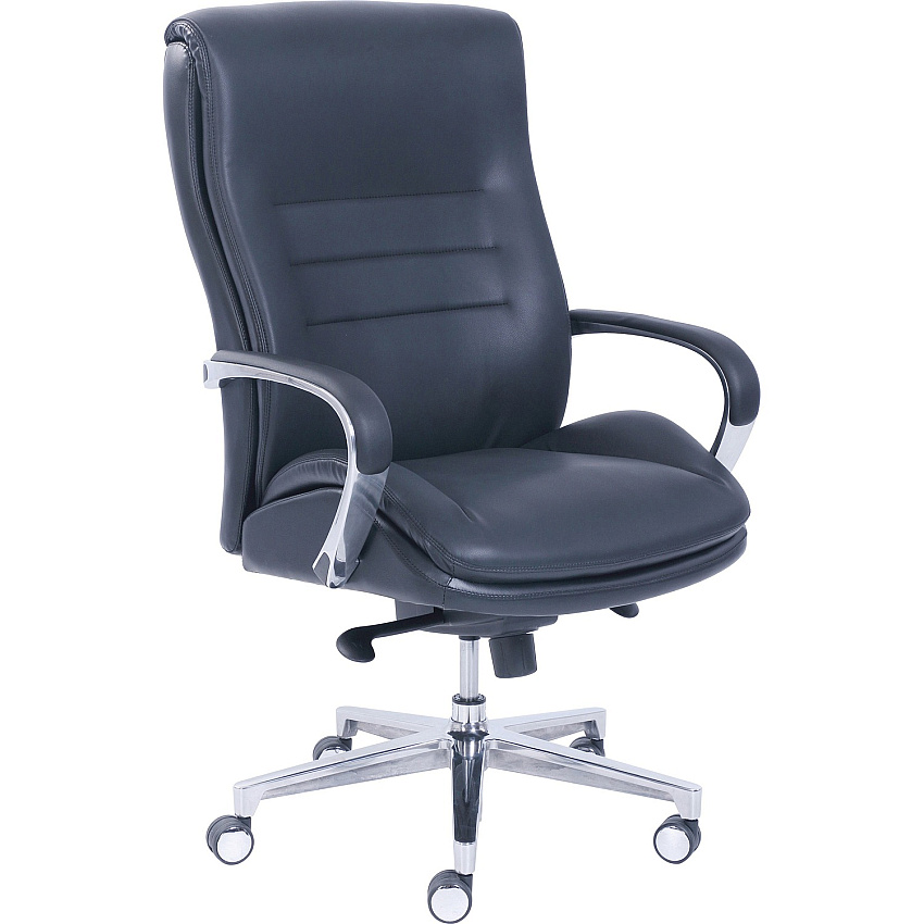 La-Z-Boy ComfortCore Gel Seat Executive Chair Black Seat Color - Faux Leather Seat Material - Black Back Color - Faux Leather Back Material - High Back - 1 Each (48346)
