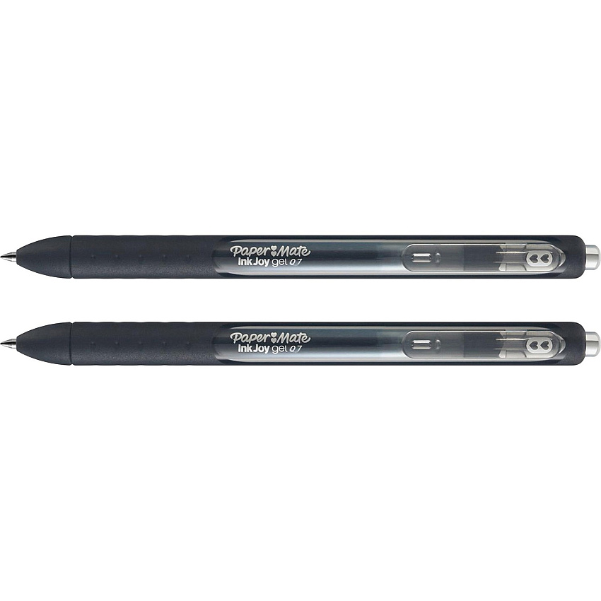 Paper Mate InkJoy Gel Pen 0.77 mm Pen Point - Retractable - Black Ink - Blue Barrel - 2 / Pack (1951634)