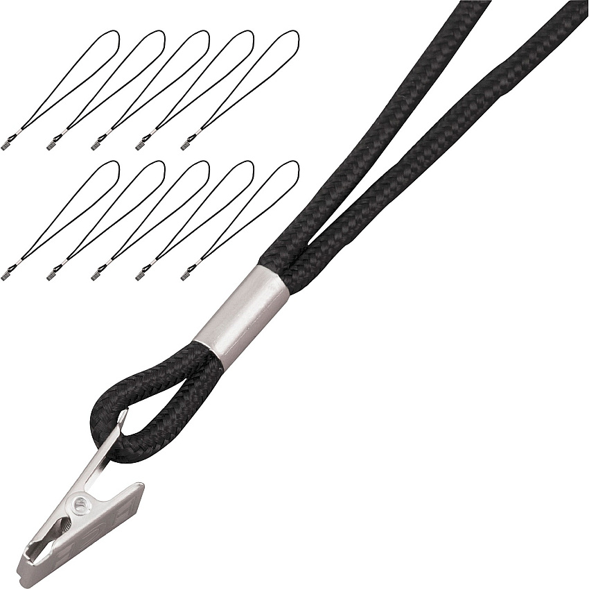 Advantus Metal Clip Cord-style Lanyard 10 / Box - 36" Length - Black - Metal (75662)