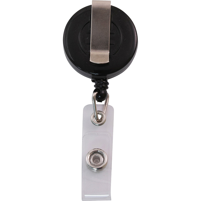 Advantus Snap Clip Retractable ID Reel Black - Sturdy - 25 / Pack (75666)