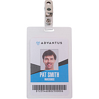 Advantus Strap Clip Self-laminating Badge Holders Support 2.25" x 3.50" Media - Vertical - 4.3" Width x 2.6" Depth - Clear - 25 / Pack (97102)
