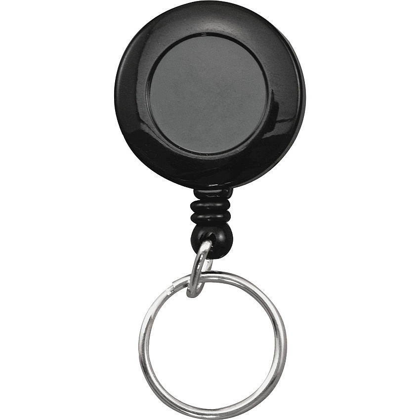 Advantus Clip-on Ring Retractable ID Reel Black - Sturdy - 12 / Box (97121)