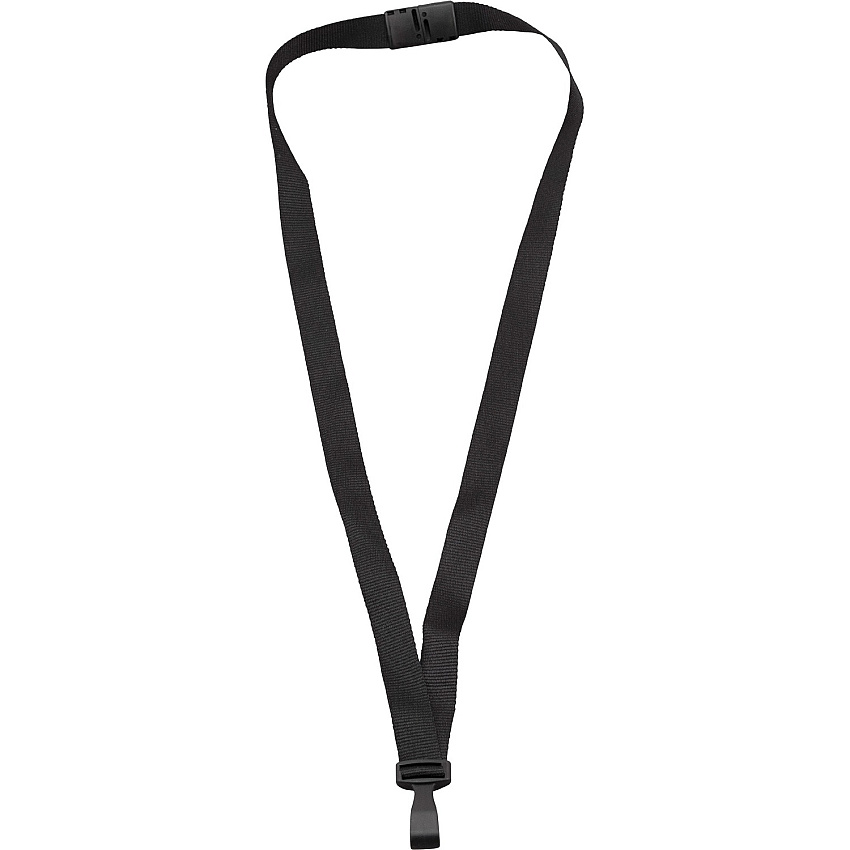 Advantus Plastic Hook Flat Breakaway Lanyard 36" Length - Black - Plastic - 12 / Pack (97131)