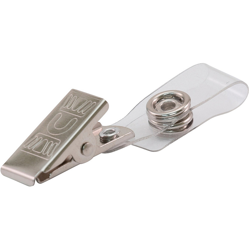 Advantus ID Badge Clip Adapters Metal, Vinyl - Silver - 25 / Pack (97302)