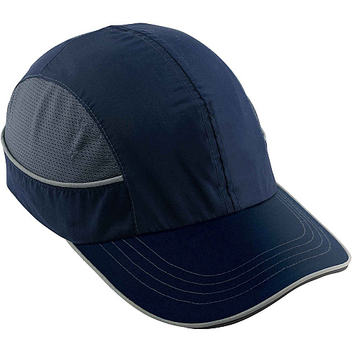 Ergodyne Long-brim Bump Cap Recommended for: Aircraft, Manufacturing, Maintenance, Warehouse - Long - Head Protection - Navy Blue - 1 Each (23345)