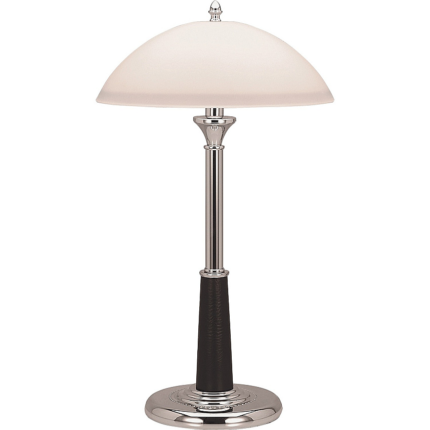 Lorell Glass Shaded Desk Lamp 24" Height x 7.8" Width - 2 x 10 W CFL Bulb - Chrome - Desk Mountable - Chrome - for Desk, Table (LLR99956)