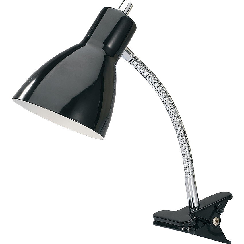 Lorell LED Clip-on Desk Lamp 15.5" Height x 3" Width - 10 W LED Bulb - Plastic - Desk Mountable - Black - for Desk, Table (LLR99963)
