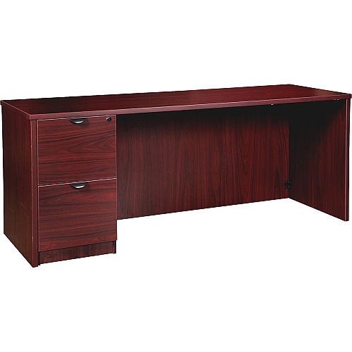 Lorell Prominence 2.0 Left-Pedestal Credenza 29" Height x 66" Width x 24" Depth, x 1" Thickness Top - 2 x File Drawer(s) - Single Pedestal on Left Side - Band Edge - Material: Particleboard - Finish: Thermofused Melamine (TFM) (LLRPC2466LMY)