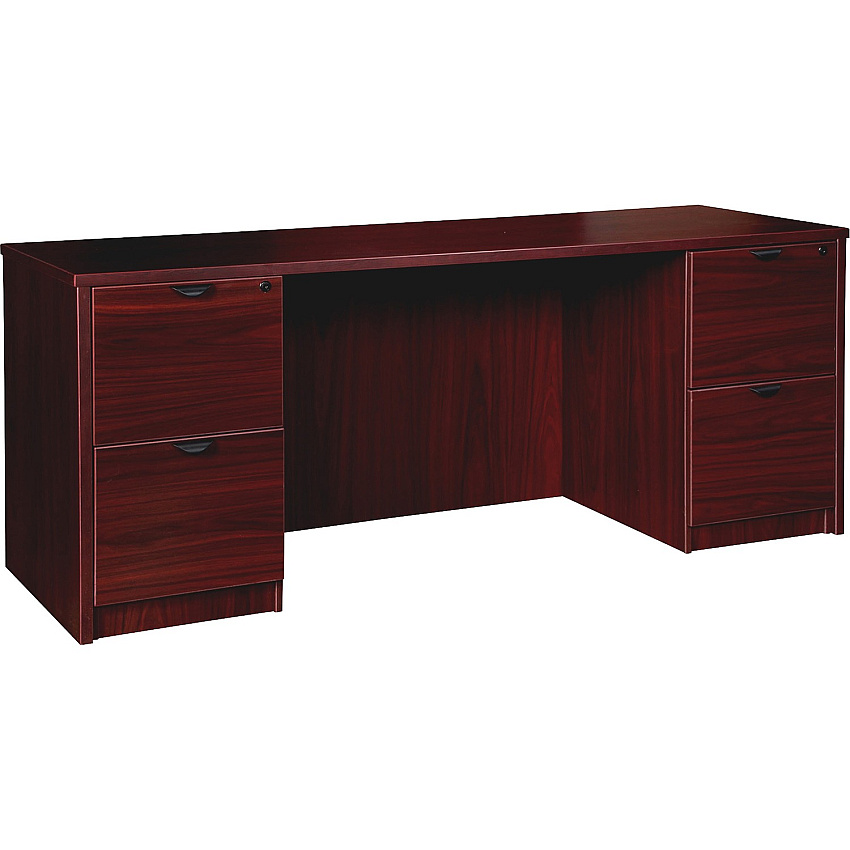 Lorell Prominence 2.0 Double-Pedestal Credenza 29" Height x 66" Width x 24" Depth, x 1" Thickness Top - 2 x File Drawer(s) - Double Pedestal on Left/Right Side - Band Edge - Material: Particleboard - Finish: Thermofused Melamine (TFM) (LLRPC2466MY)