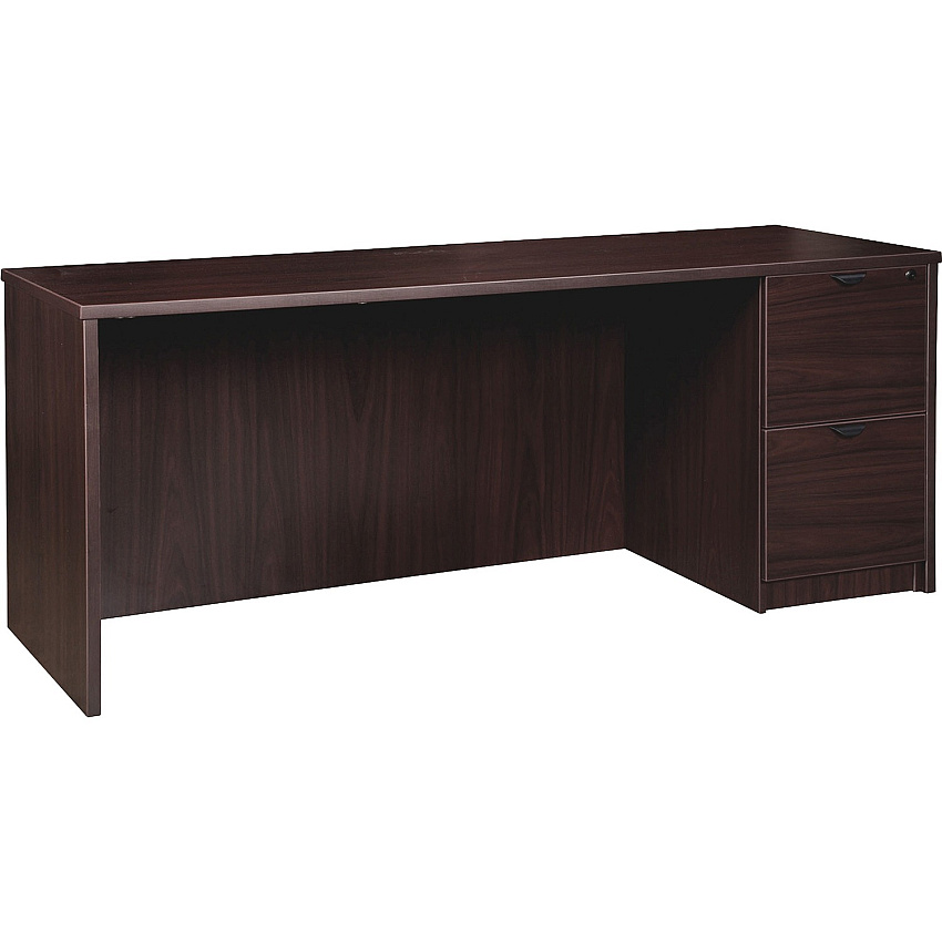 Lorell Prominence 2.0 Right-Pedestal Credenza 29" Height x 66" Width x 24" Depth, x 1" Thickness Top - 2 x File Drawer(s) - Single Pedestal on Right Side - Band Edge - Material: Particleboard - Finish: Thermofused Melamine (TFM) (LLRPC2466RES)