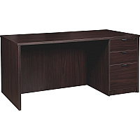 Lorell Prominence 2.0 Right-Pedestal Desk 1" Top, 66" x 30"29" - 3 x File, Box Drawer(s) - Single Pedestal on Right Side - Band Edge - Material: Particleboard - Finish: Espresso Laminate, Thermofused Melamine (TFM) (LLRPD3066RSPES)