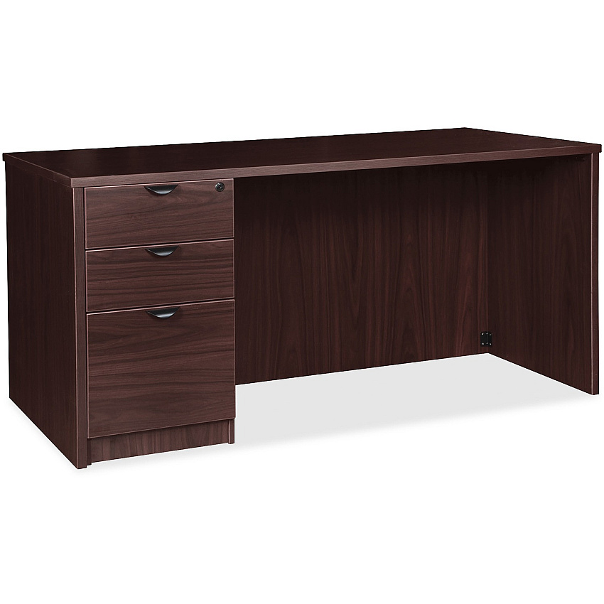 Lorell Prominence 2.0 Left-Pedestal Desk x 1" Thickness Top, 29" Height x 72" Width x 36" Depth - 3 x File, Box Drawer(s) - Single Pedestal on Left Side - Band Edge - Material: Particleboard - Finish: Espresso Laminate, Thermofused Melami (LLRPD3672LSPES)