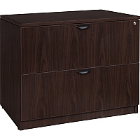 Lorell Prominence 2.0 Lateral File 36" x 22" x 29" - 2 x File Drawer(s) - Band Edge - Material: Particleboard - Finish: Espresso Laminate, Thermofused Melamine (TFM) (LLRPL2236ES)