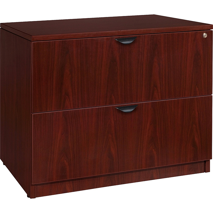 Lorell Prominence 2.0 Lateral File 29" Height x 36" Width x 22" Depth - 2 x File Drawer(s) - Band Edge - Material: Laminate - Finish: Mahogany (LLRPL2236MY)