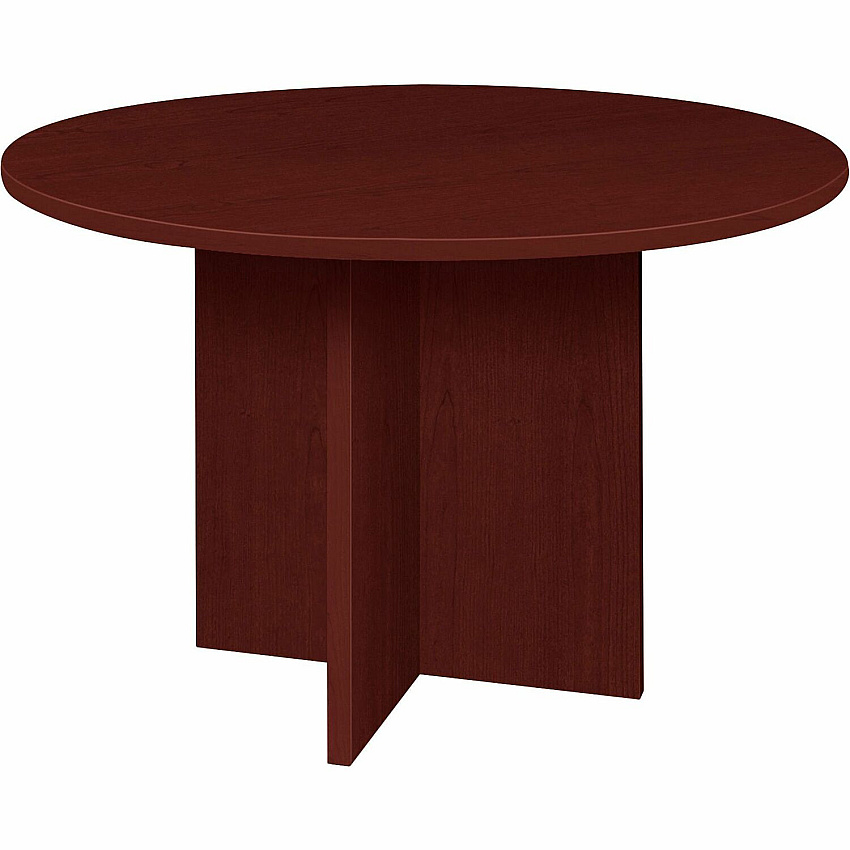 Lorell Prominence 2.0 Round Laminate Conference Table 29" Height x 42" Diameter, x 1" Thickness Top - Material: Thermofused Melamine (TFM), Particleboard - Impact Resistant (LLRPT42RMY)