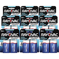 Rayovac High-Energy Alkaline 9-Volt Battery 4-Packs For Multipurpose - 9V - 9 V DC - 4/Pack - 12 / Carton (A16044TKCT)
