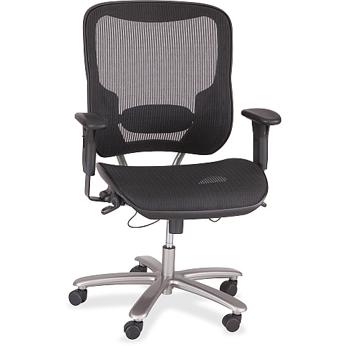 Safco Big & Tall All-Mesh Task Chair High Back - Black - Armrest - 1 Each (3505BL)
