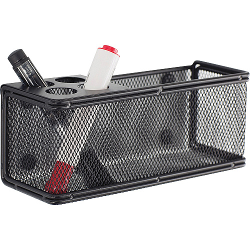 Safco Onyx Mesh Magnetic Marker Basket 3" Height x 8" Width x 3.25" Depth - Sturdy - Black - Steel, Mesh - 1 Each (3612BL)