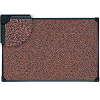 MasterVision Techcork Board 36" Board Height x 24" Board Width - Brown Rubber Surface - Self-healing - Black Aluminum Frame - 1 Each (SF132209368)