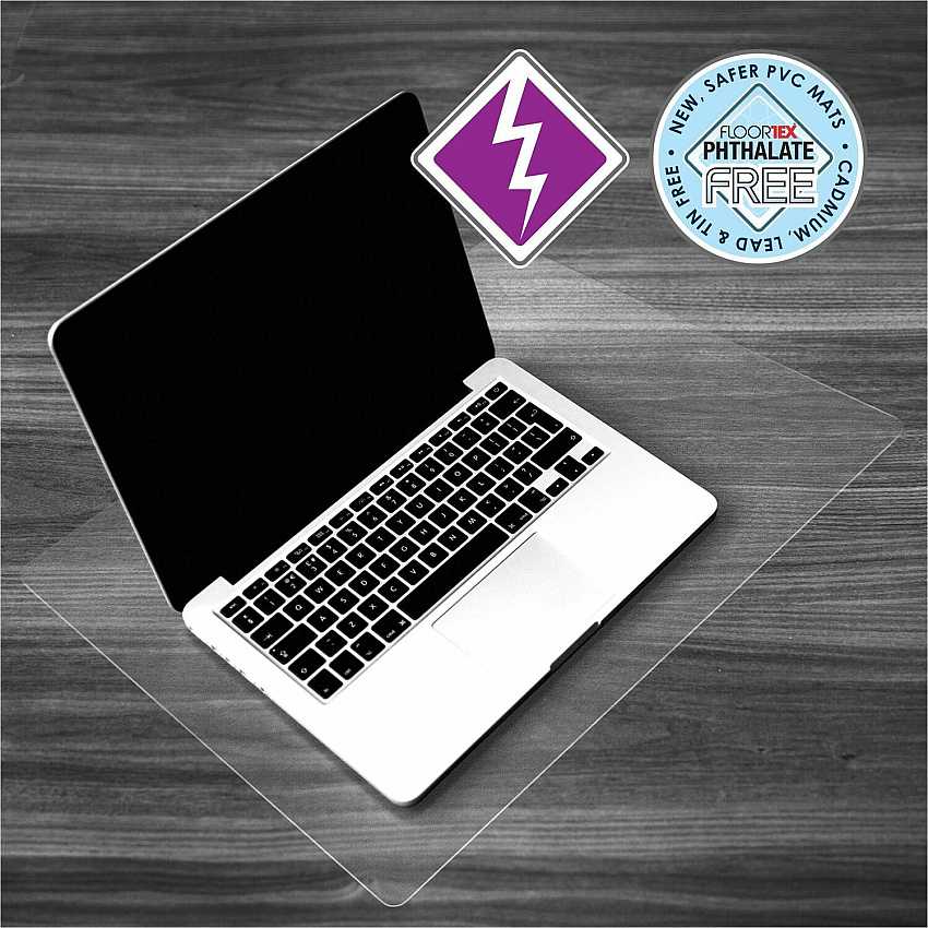 Desktex&reg; Anti-Static Desk Pad - 20" x 36" Rectangular - 20" Width x 36" Length x 0.03000" Depth - Clear Backing - Vinyl - Clear - TAA Compliant (FBDE32036V)
