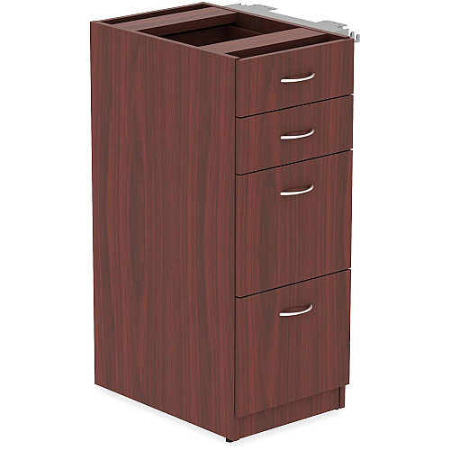 Lorell Relevance Series 4-Drawer File Cabinet 40.4" Height x 15.5" Width x 23.6" Depth - 4 x File, Box Drawer(s) - Finish: Mahogany, Laminate (LLR16210)