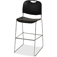Lorell Bistro Stack Chair Black Seat Color - Plastic Seat Material - Black Back Color - Plastic Back Material - Chrome Frame Color - Steel Frame Material - 1 Each (LLR42947)