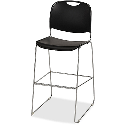 Lorell Bistro Stack Chair Black Seat Color - Plastic Seat Material - Black Back Color - Plastic Back Material - Chrome Frame Color - Steel Frame Material - 1 Each (LLR42947)