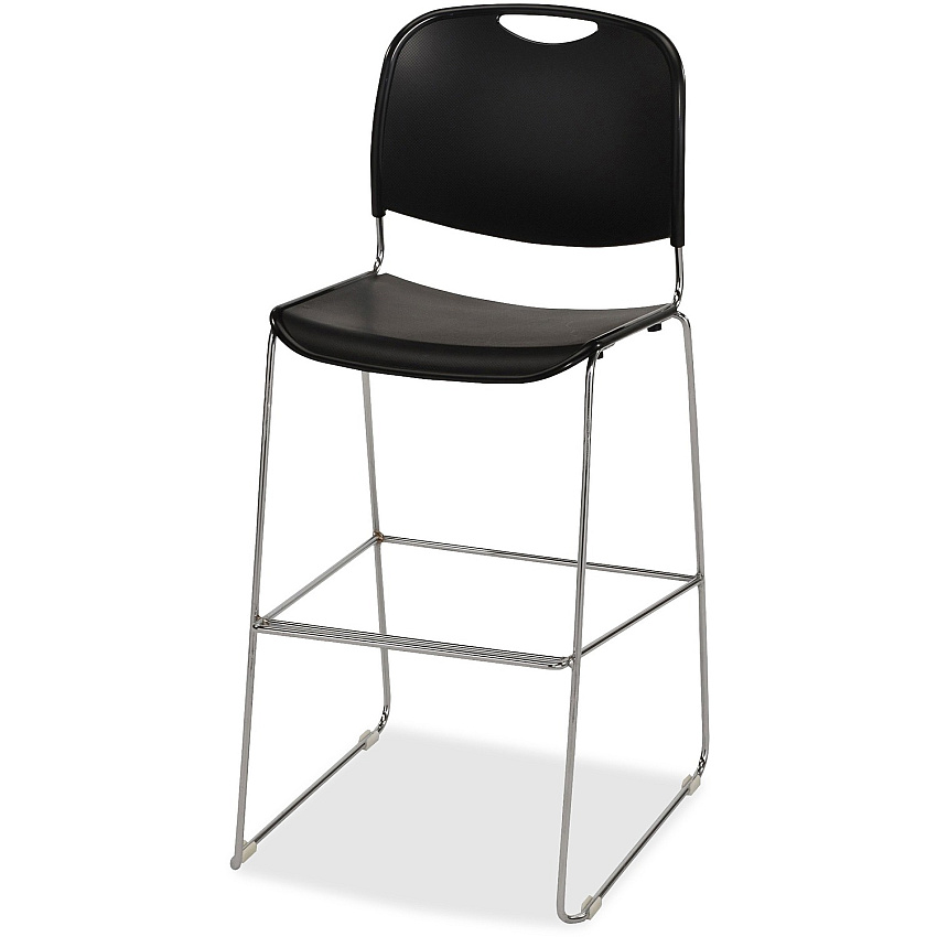 Lorell Bistro Stack Chair Black Seat Color - Plastic Seat Material - Black Back Color - Plastic Back Material - Chrome Frame Color - Steel Frame Material - 1 Each (LLR42947)
