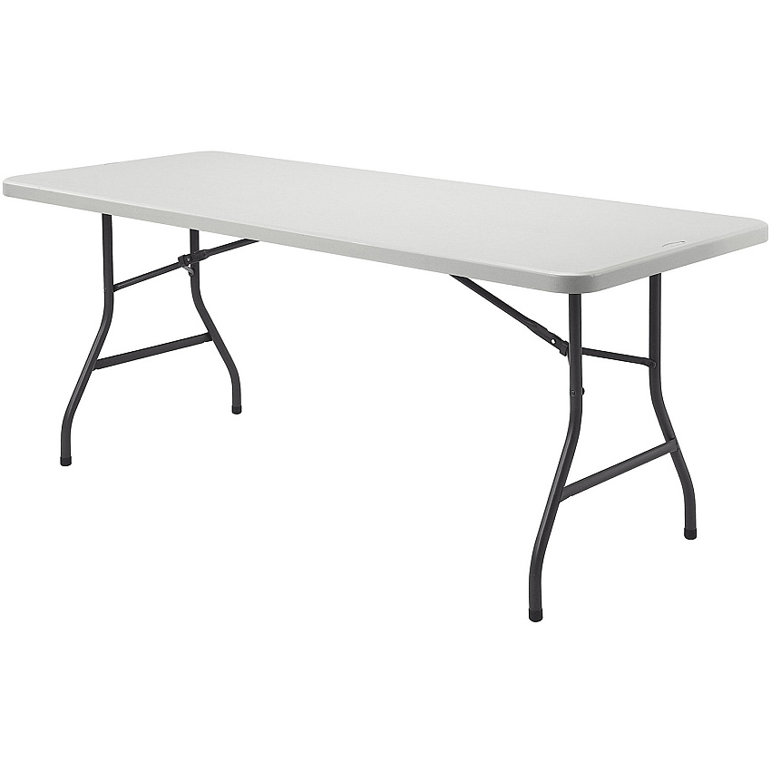 Lorell Ultra-Lite Banquet Table Light Gray Rectangle Top - Dark Gray Base - 600 lb Capacity - 96" Table Top Width x 30" Table Top Depth x 2" Table Top Thickness - 29" Height - Indoor - Gray - High-density Polyethylene (HDPE) Top Material - 1 Ea (LLR66654)