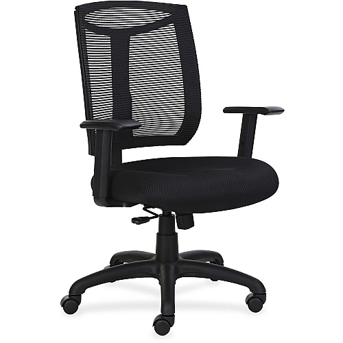 Lorell Air Grid Seat Office Chair Black Seat Color - Fabric Seat Material - Black Frame Color - 5-star Base - Black - Armrest - 1 Each (LLR83100)