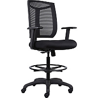 Lorell Air Grid Seat Swivel Stool Black Seat Color - Fabric Seat Material - Black Frame Color - 5-star Base - 1 Each (LLR83101)