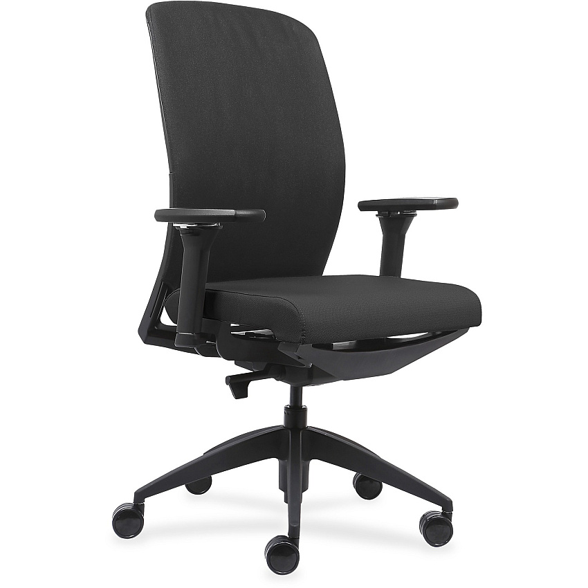 Lorell Executive High-Back Office Chair Black Seat Color - Fabric Seat Material - Black Back Color - Fabric Back Material - Black Frame Color - High Back - Armrest - 1 Each (LLR83105)