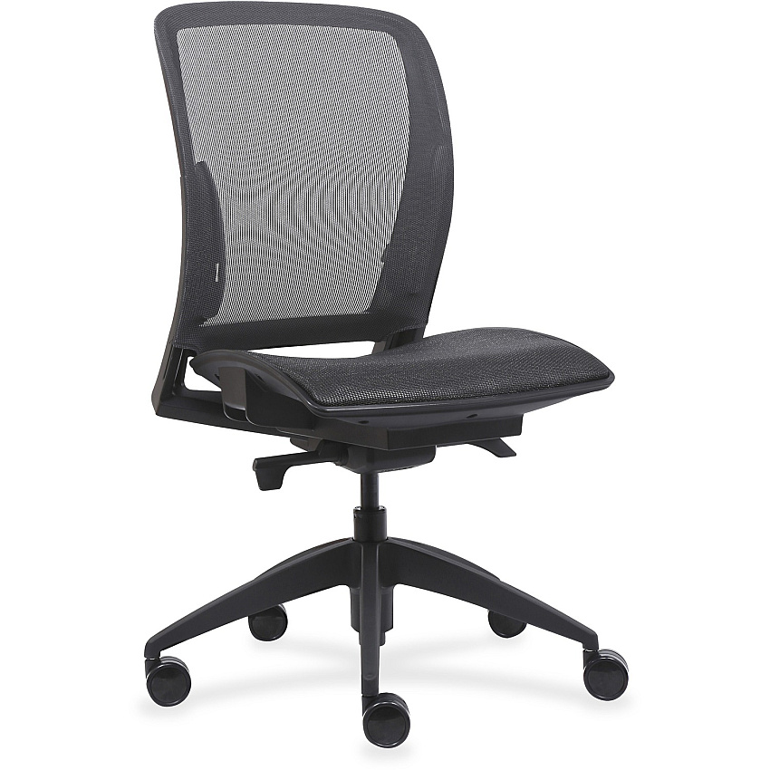 Lorell Mesh Mid-Back Office Chair Mid Back - Black - 1 Each (LLR83106)