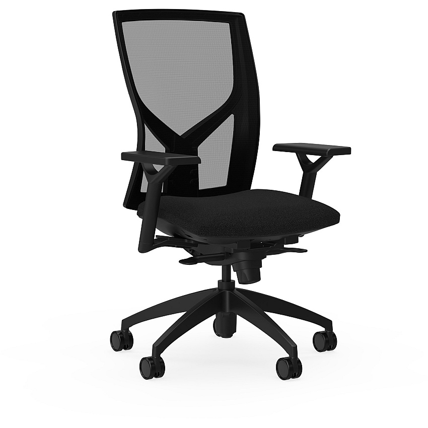 Lorell Justice Series Mesh High-Back Chair Fabric, Foam Seat Material - High Back - Black - 1 Each (LLR83109)