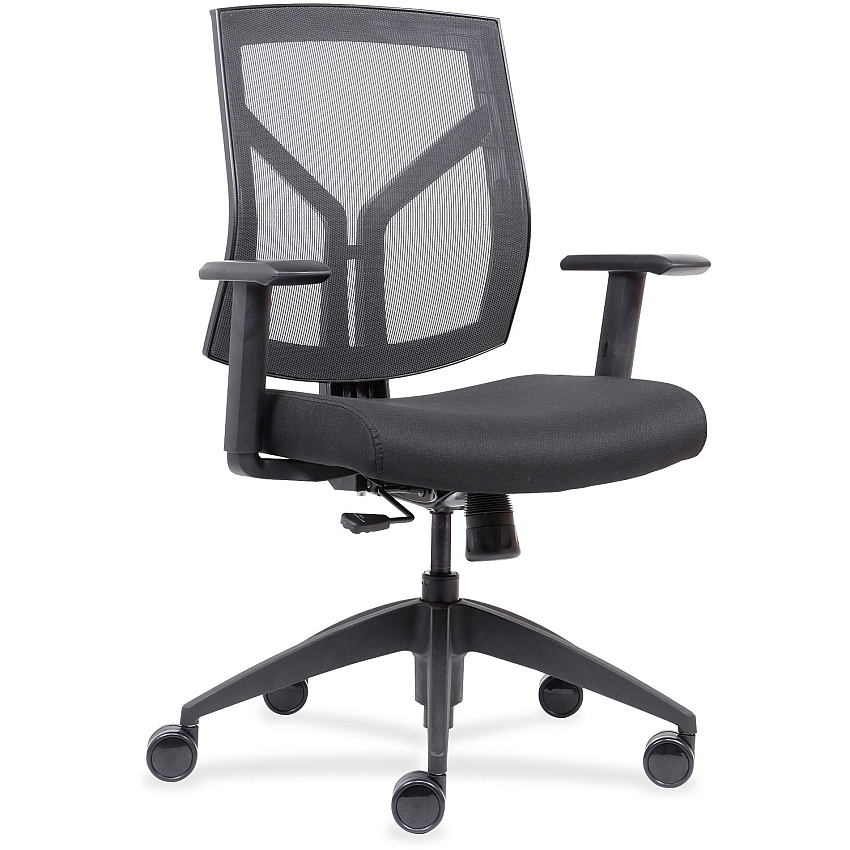 Lorell Mesh Mid-Back Office Chair Black Seat Color - Fabric, Foam Seat Material - Black Back Color - Mid Back - 1Each (LLR83111)