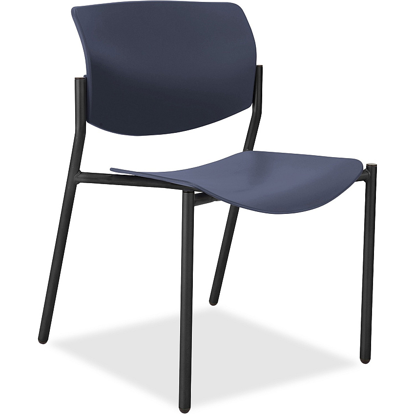 Lorell Advent Molded Stack Chairs Dark Blue Seat Color - Plastic Seat Material - Dark Blue Back Color - Plastic Back Material - Black, Powder Coated Frame Color - Tubular Steel Frame Material - Four-legged Base - 2 / Carton (LLR83113A204)