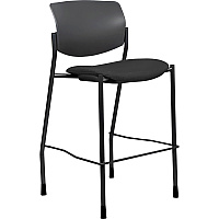 Lorell Advent Stool Black Seat Color - Crepe Fabric Seat Material - Black Back Color - Plastic Back Material - Powder Coated, Black Frame Color - Tubular Steel Frame Material - Four-legged Base - Black - 1 Each (LLR83119)