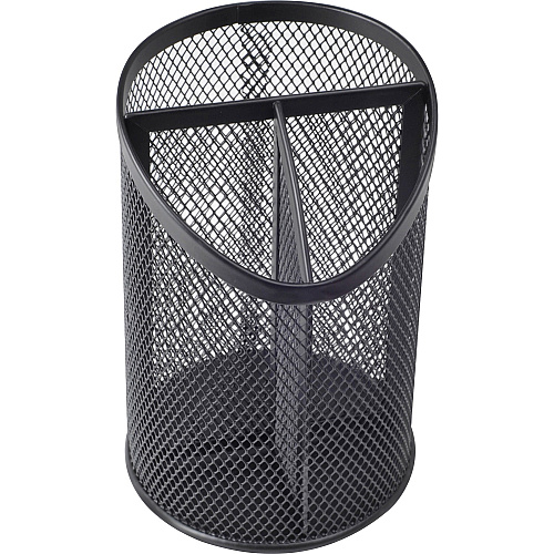 Lorell Mesh Desktop Organizer 6.10" Height x 4.10" Width x 4.10" Length - Desktop - Durable, Snag Proof - Black - Metal - 1 Each (LLR84140)