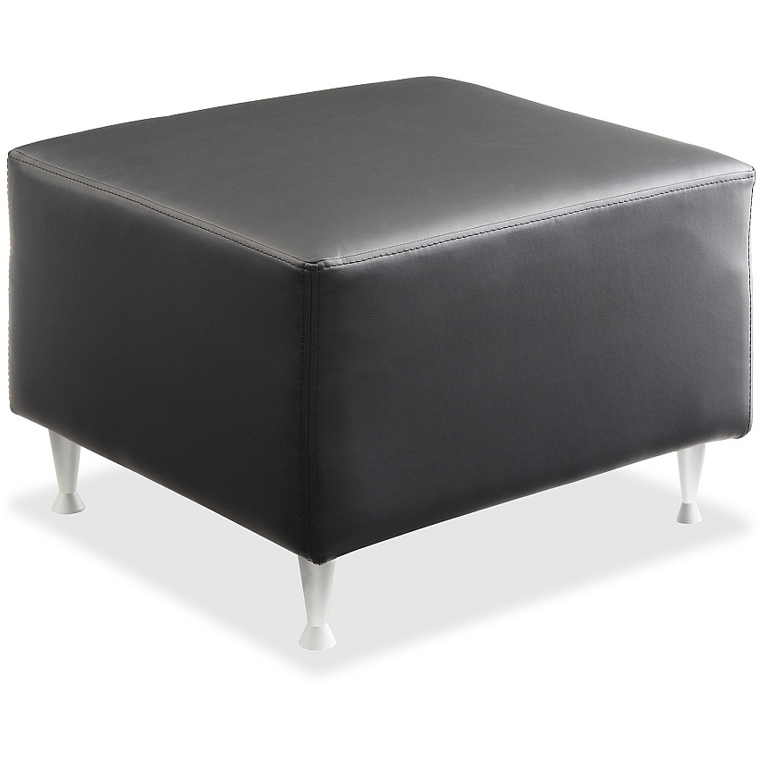 Lorell Fuze Modular Series Lounge Bench Four-legged Base - Black - Leather, Aluminum - 1 Each (LLR86920)